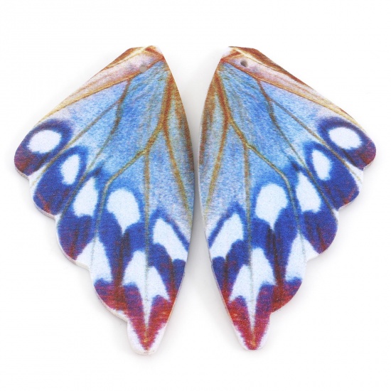 Imagen de Colgantes PU Cuero de Ala de Mariposa Doble Cara 5.5cm x 3cm, 5 Unidades