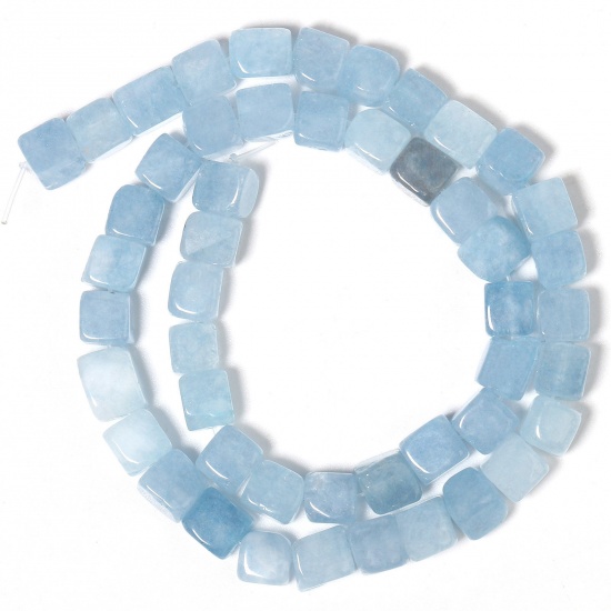 Immagine di Acquamarina Simulata ( Imitazione ) Perline Azzurro Cubo 8mm Dia., 40cm - 35cm Lunghezza, 1 Filo (Circa 43 Pz/Treccia)