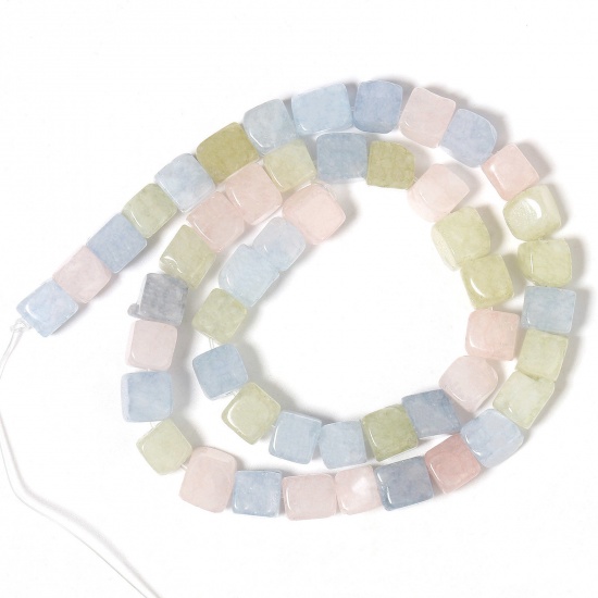 Immagine di Pietra Simulata ( Imitazione ) Perline Multicolore Cubo 8mm Dia., 40cm - 35cm Lunghezza, 1 Filo (Circa 43 Pz/Treccia)