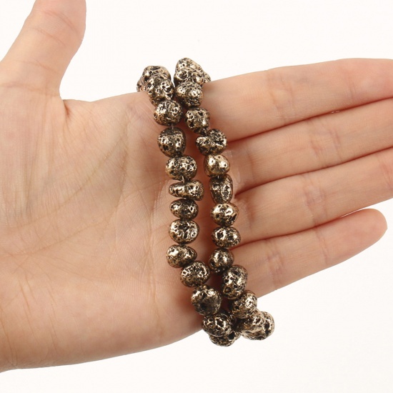 Immagine di Pietra Lavica ( Sintetico ) Perline Irregolare Bronzo Antico 6mm Dia., 1 Filo (Circa 64 Pz/Treccia)