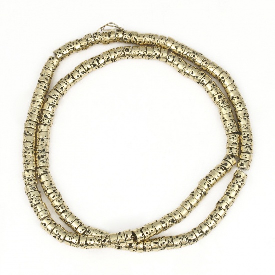Immagine di Pietra Lavica ( Sintetico ) Perline Cilindrico Bronzo Antico 4mm x 2mm, 1 Filo (Circa 110 Pz/Treccia)