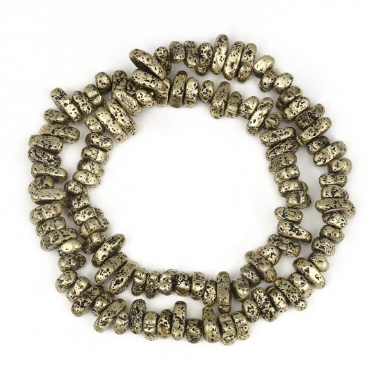 Bild von Lavagestein （ Synthetisch ） Perlen Unregelmäßig Antik Bronze ca. 13mm x 4mm, 1 Strang (ca. 32 Stück/Strang)