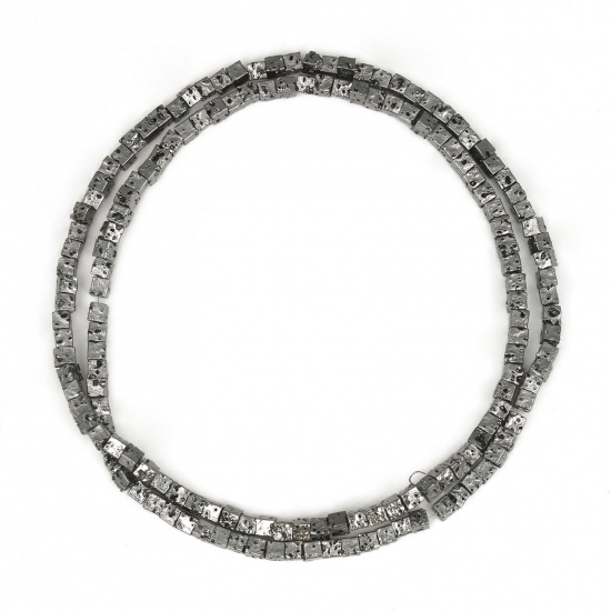 Immagine di Pietra Lavica ( Sintetico ) Perline Quadrato Nero 3mm Dia., 1 Filo (Circa 112 Pz/Treccia)