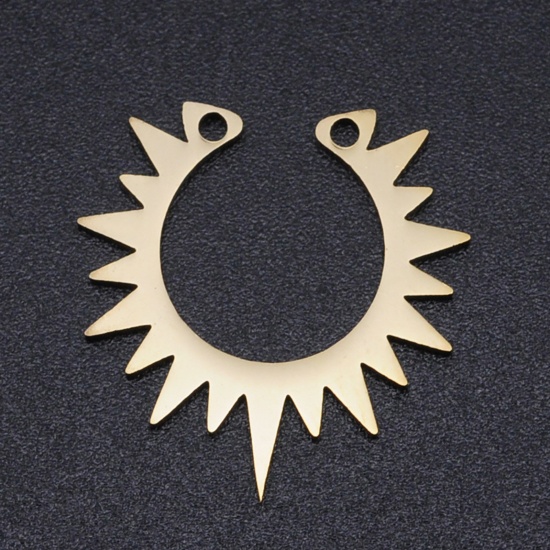 Picture of 201 Stainless Steel Connectors Gold Plated Sun 20mm x 19mm, 1 Piece