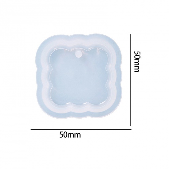 Imagen de Silicona Molde de Resina para la Decoración del Hogar Fabricación de Bricolaje Cuadrado Blanco 5cm x 5cm, 1 Unidad