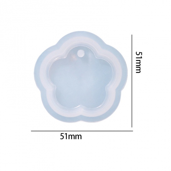 Imagen de Silicona Molde de Resina para la Decoración del Hogar Fabricación de Bricolaje Flor de ciruelo Blanco 5.1cm x 5.1cm, 1 Unidad