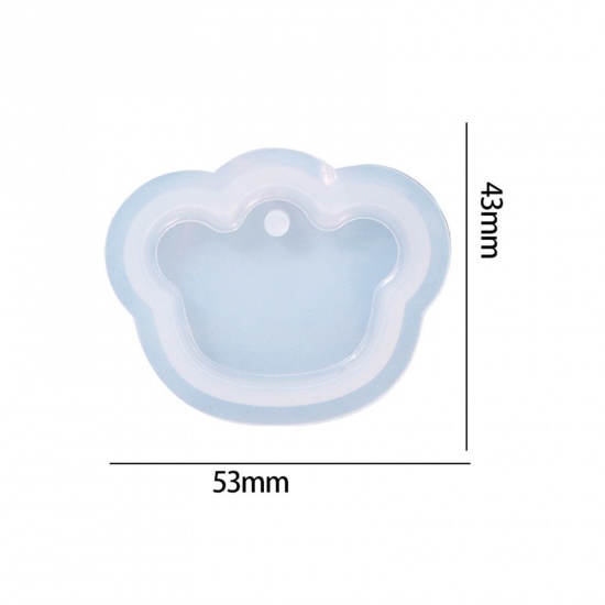 Imagen de Silicona Molde de Resina para la Decoración del Hogar Fabricación de Bricolaje Corona Blanco 5.3cm x 4.3cm, 1 Unidad