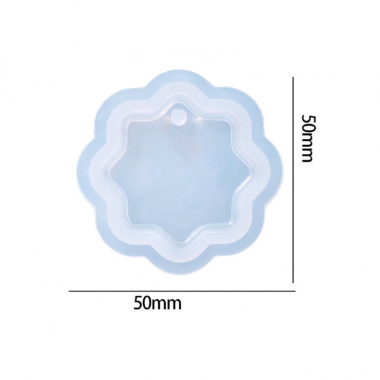 Imagen de Silicona Molde de Resina para la Decoración del Hogar Fabricación de Bricolaje Estrella de Ocho Puntos Blanco 5cm x 5cm, 1 Unidad