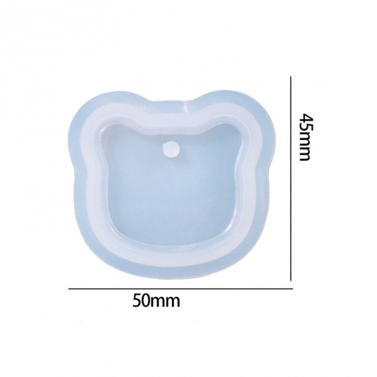 Imagen de Silicona Molde de Resina para la Decoración del Hogar Fabricación de Bricolaje Gato Blanco 5cm x 4.5cm, 1 Unidad