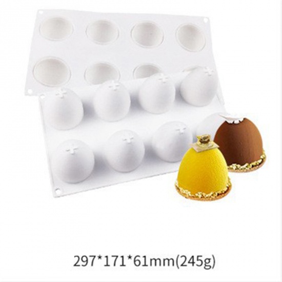 Imagen de Silicona día de Pascua Alimento Pasta Silicona Sugarcraft Clay Molde Huevo de Pascua Blanco 29.7cm x 17.6cm, 1 Unidad