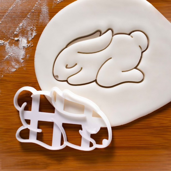 Bild von ABS Plastik Ostertag Stanzwerkzeuge für die Herstellung von Plätzchenton Weiß Hase 9.5cm x 5.9cm, 1 Stück
