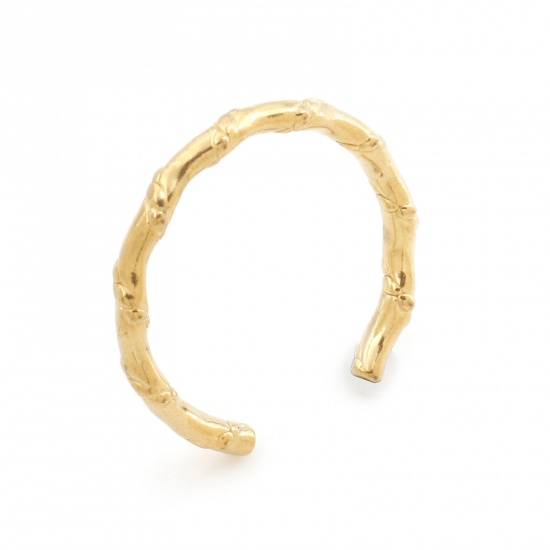 Immagine di 304 Acciaio Inossidabile Elegante Aperto Regolabile Anello Oro Placcato 18.5mm (taglia di US: 8.5), 1 Pz