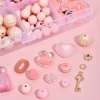 Bild von Harz Perlen-DIY-Kits für Armbänder, Halsketten, Schmuckherstellung, handgefertigte Accessoires Rosa Hase 12.8cm x 9.5cm, 1 Box