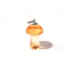 Picture of Lampwork Glass Charms Orange Mushroom 3D 25mm x 15mm, 2 PCs