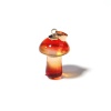 Picture of Lampwork Glass Charms Red Mushroom 3D 25mm x 15mm, 2 PCs