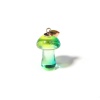 Picture of Lampwork Glass Charms Green & Yellow Mushroom 3D 25mm x 15mm, 2 PCs