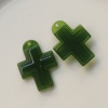 Picture of Acrylic Religious Pendants Cross Green 3.7cm x 2.7cm, 5 PCs