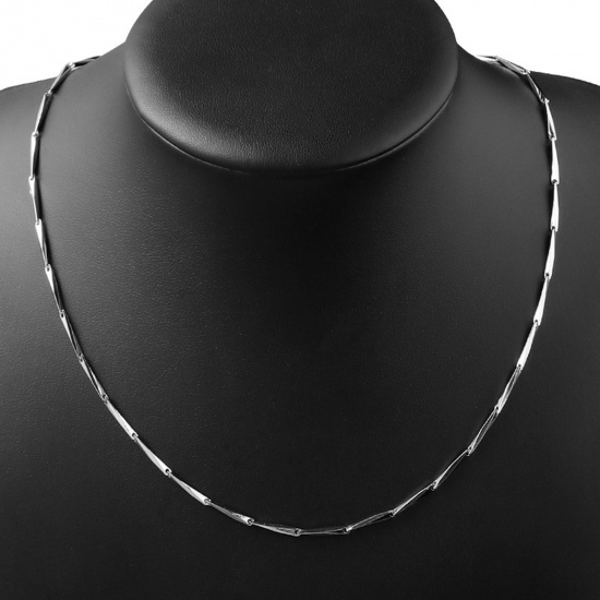 Bild von 304 Edelstahl Melonenkerne Kette Halskette Silberfarbe 45cm lang, 1 Strang