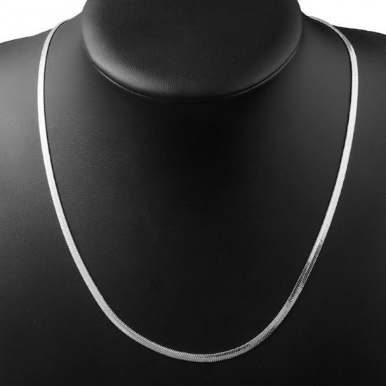 Bild von 304 Edelstahl Schlangenkette Kette Halskette Silberfarbe 45cm lang, 1 Strang