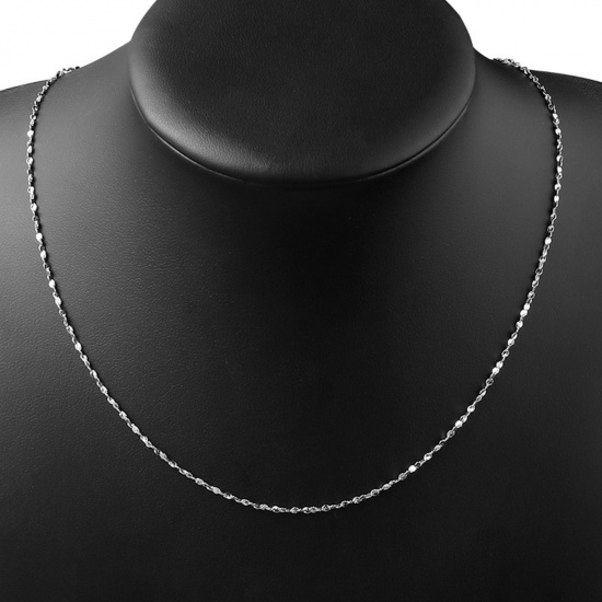 Bild von 304 Edelstahl Schmuckkette Kette Halskette Silberfarbe 45cm lang, 1 Strang