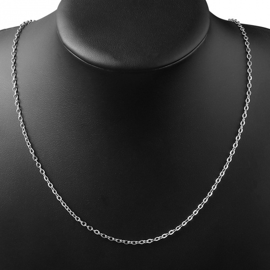 Bild von 304 Edelstahl Gliederkette Kette Halskette Silberfarbe 45cm lang, 1 Strang