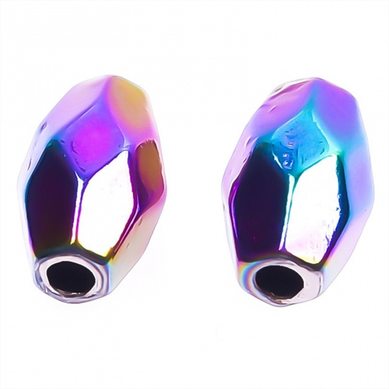 Picture of Zinc Based Alloy Spacer Beads AB Color Barrel About 7mm x 10 PCs