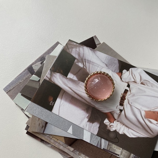 Immagine di Lega di Zinco + Resina Metallo Gambo Bottone Oro Placcato Rosa Tondo 23mm Dia, 2 Pz
