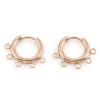 Picture of 304 Stainless Steel Hoop Earrings Round Rose Gold With Loop 20mm x 18mm, Post/ Wire Size: (18 gauge), 1 Pair
