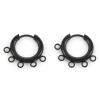 Picture of 304 Stainless Steel Hoop Earrings Round Black With Loop 20mm x 18mm, Post/ Wire Size: (18 gauge), 1 Pair