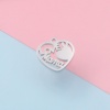 Picture of 304 Stainless Steel Mother's Day Charms Silver Tone Heart 16mm x 15.5mm, 1 Piece