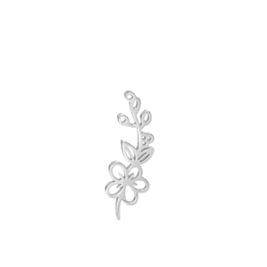 Immagine di 304 Acciaio Inossidabile Charms Tono Argento Fiore di Biancospino 13mm x 17mm, 1 Pz