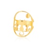Picture of 304 Stainless Steel Stylish Open Adjustable Rings 18K Gold Plated Cat 17.3mm(US Size 7), 1 Piece
