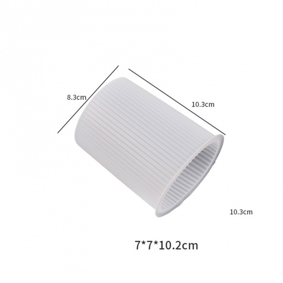 Bild von Silikon Harzform zum Selbermachen von Kerzenseife Zylinder Weiß 10.3cm x 8.3cm, 1 Stück