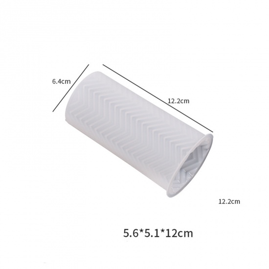 Bild von Silikon Harzform zum Selbermachen von Kerzenseife Zylinder Weiß 12.2cm x 6.4cm, 1 Stück