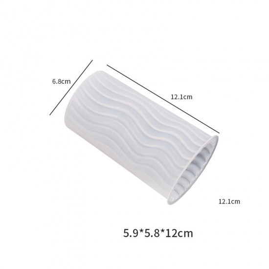 Bild von Silikon Harzform zum Selbermachen von Kerzenseife Zylinder Weiß 12.1cm x 6.8cm, 1 Stück