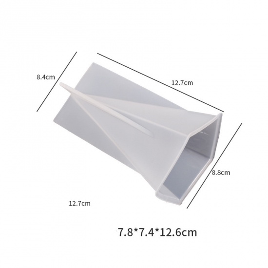 Bild von Silikon Harzform zum Selbermachen von Kerzenseife Kegel Weiß 12.7cm x 8.8cm, 1 Stück
