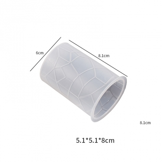 Bild von Silikon Harzform zum Selbermachen von Kerzenseife Zylinder Weiß 8.1cm x 6cm, 1 Stück