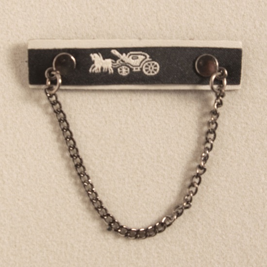 Immagine di PU Etichetta Etichetta per Abbigliamento Catena a Maglie Nero Tono Argento 5.8cm x 1.1cm , 10 Pz