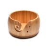 Picture of Wood Yarn Bowl Knitting Crochet Wool Storage Holder Organizer Tool Natural Varnish Lacquered 15cm x 8cm, 1 Piece