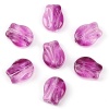 Picture of Lampwork Glass Beads Tulip Flower Purple Gradient Color About 10.5mm x 8.4mm, Hole: Approx 0.8mm, 20 PCs