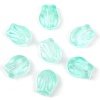 Picture of Lampwork Glass Beads Tulip Flower Lake Blue Gradient Color About 10.5mm x 8.4mm, Hole: Approx 0.8mm, 20 PCs