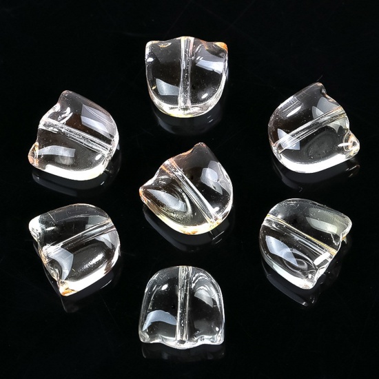 Bild von Muranoglas Perlen Tulpen Hellgelb Farbverlauf ca 9mm x 8.8mm, Loch:ca. 1.1mm, 20 Stück