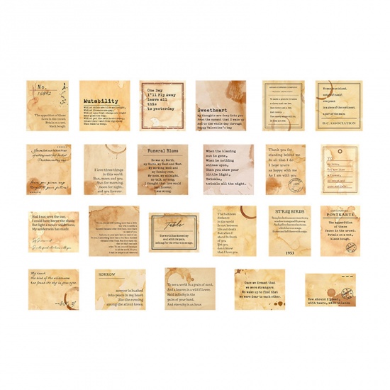 Bild von Papier Retro DIY Scrapbook Sticker Aufkleber Bunt Briefpapier 4.4cm x 4.4cm, 1 Set ( 46 Stück/Set)