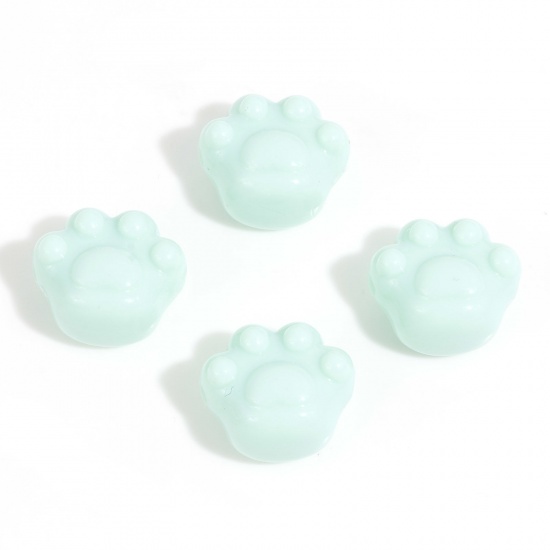 Bild von Acryl Haustier Denkmal Perlen für die Herstellung von DIY-Charme-Schmuck Hellgrün Opak Kralle ca. 18.5mm x 16mm, Loch:ca. 2.6mm, 20 Stück