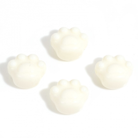 Bild von Acryl Haustier Denkmal Perlen für die Herstellung von DIY-Charme-Schmuck Milch Weiß Opak Kralle ca. 18.5mm x 16mm, Loch:ca. 2.6mm, 20 Stück