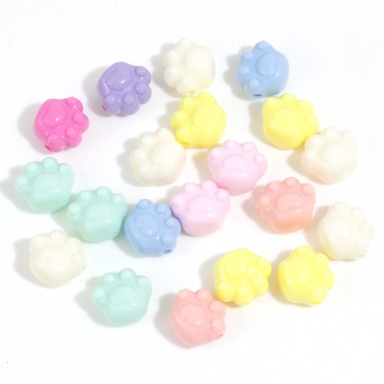 Bild von Acryl Haustier Denkmal Perlen für die Herstellung von DIY-Charme-Schmuck Zufällig Mix Opak Kralle ca. 18.5mm x 16mm, Loch:ca. 2.6mm, 20 Stück