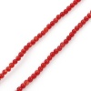 Picture of Natural Dyed Shell Loose Beads For DIY Charm Jewelry Making Round Red About 3mm Dia, Hole:Approx 0.4mm, 38cm(15") long, 1 Strand (Approx 132 PCs/Strand)