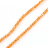 Picture of Natural Dyed Shell Loose Beads For DIY Charm Jewelry Making Round Orange About 3mm Dia, Hole:Approx 0.4mm, 38cm(15") long, 1 Strand (Approx 132 PCs/Strand)