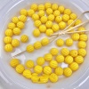 Picture of Acrylic Beads For DIY Charm Jewelry Making Single Hole Yellow Opaque Pumpkin About 10mm Dia., Hole: Approx 1.2mm, 20 PCs