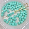Picture of Acrylic Beads For DIY Charm Jewelry Making Single Hole Green Blue Opaque Pumpkin About 10mm Dia., Hole: Approx 1.2mm, 20 PCs